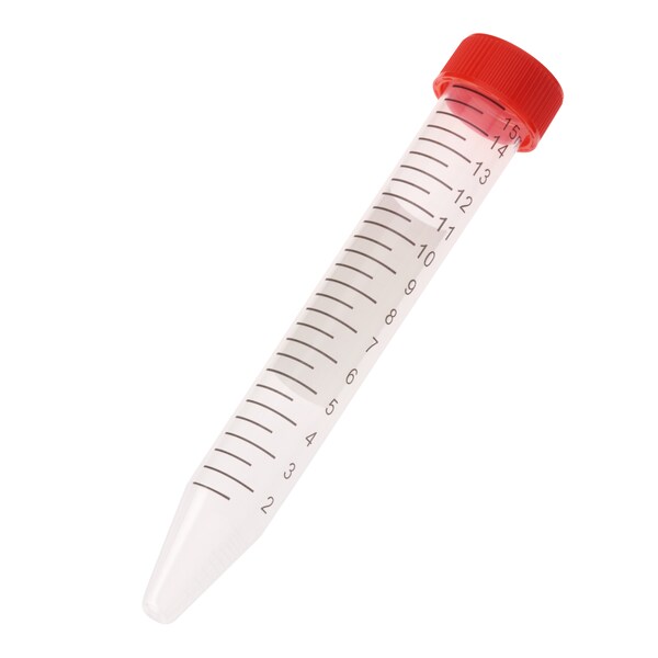 Celltreat Centrifuge Tube, Red Cap - Bag, Sterile, 15mL, PK500 230411R - main